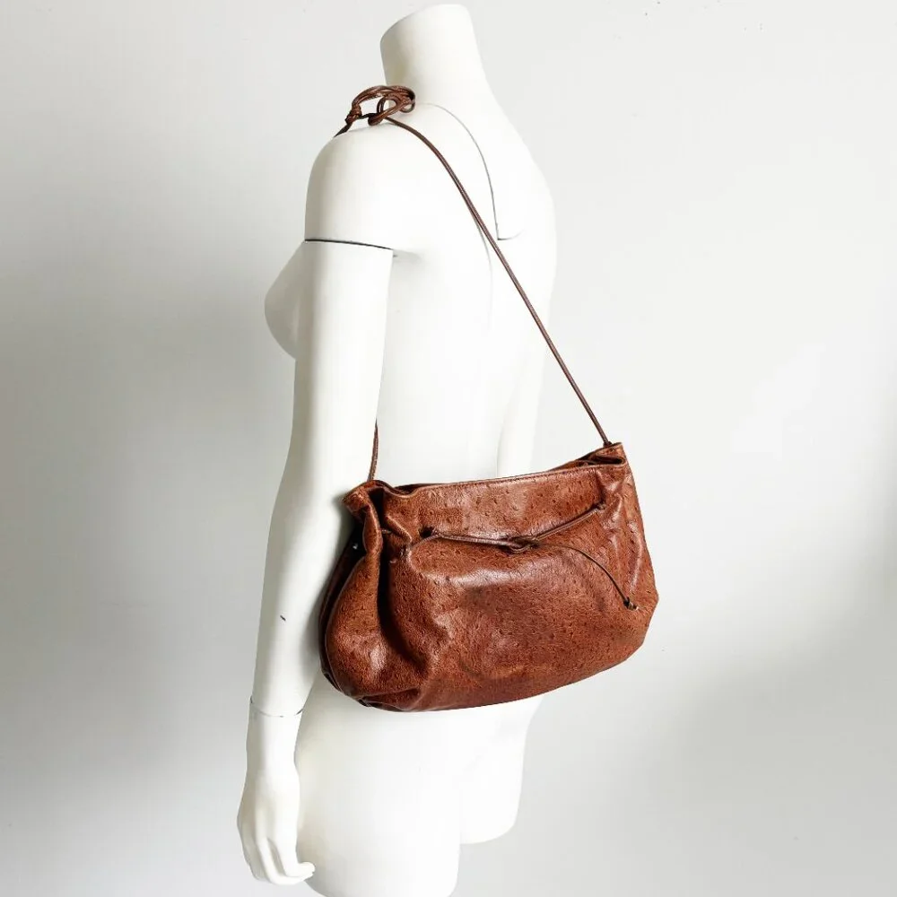 Carlos Falchi Bag Ostrich Leather Vintage Rare Exotic Skin